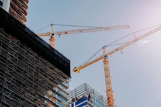 Cranes on a construction project